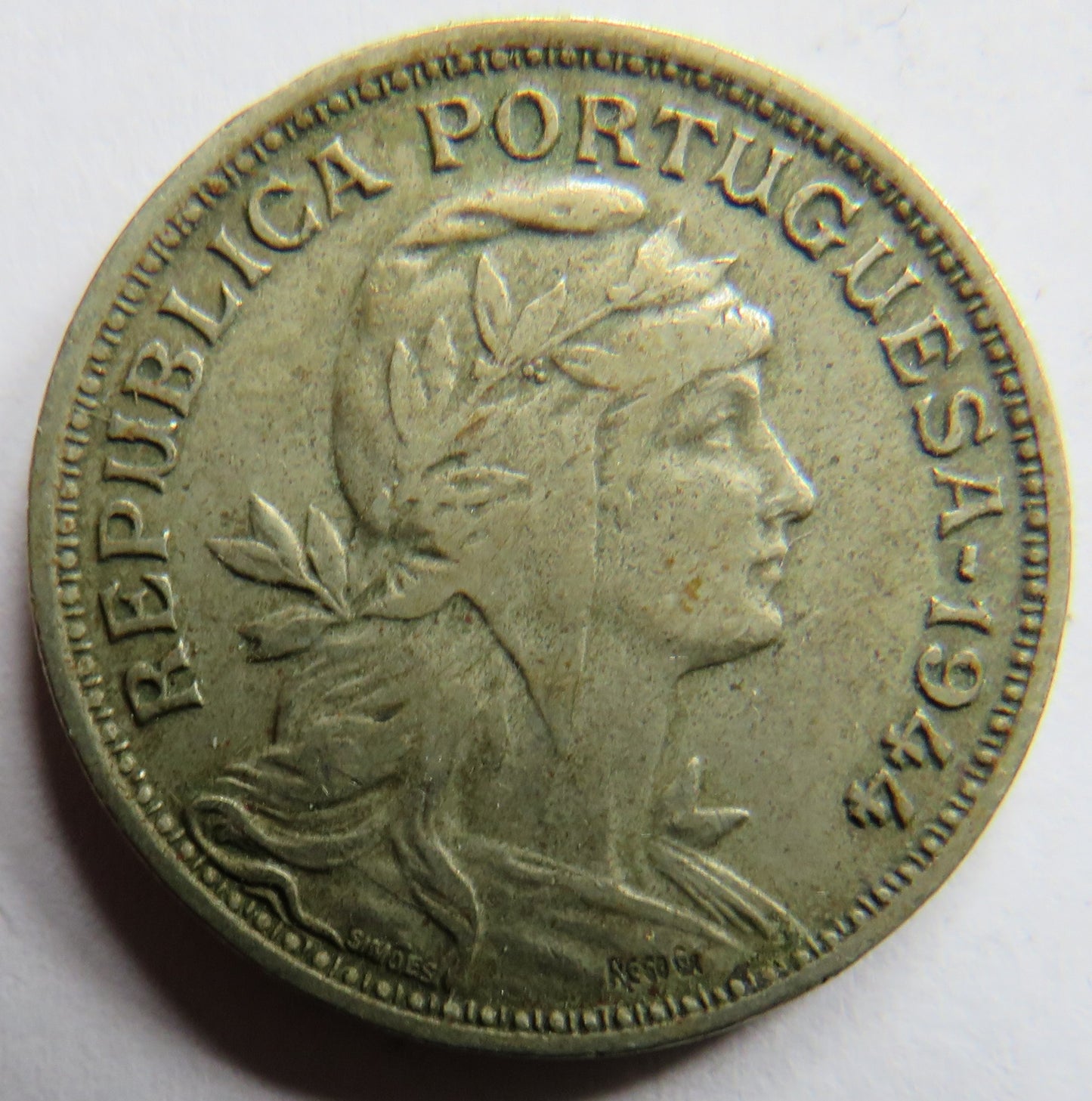 1944 Portugal 50 Centavos Coin