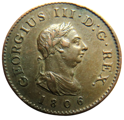 1806 King George III Farthing Coin Good Condition - Great Britain