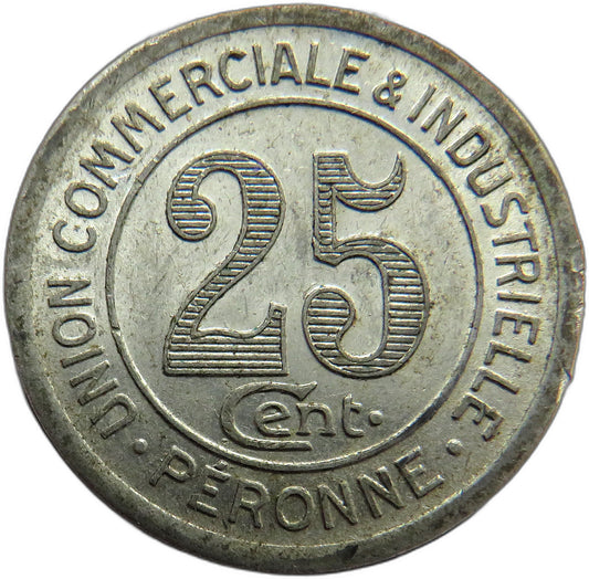 1922 France 25 Centimes - Chambres de Commerce Coin image 1