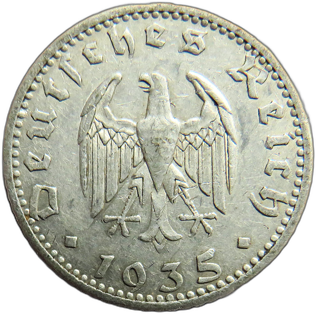 1935-A Germany - Third Reich 50 Reichspfennig Coin