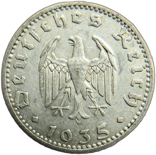 1935-A Germany - Third Reich 50 Reichspfennig Coin