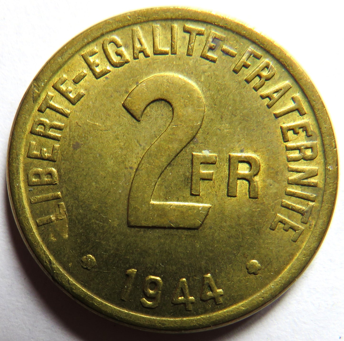 1944 France 2 Francs Coin High Grade