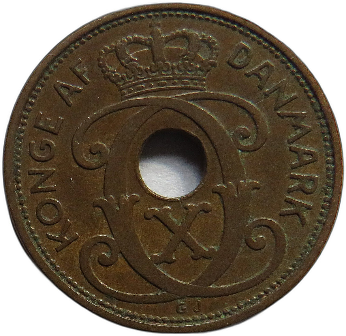 1935 Denmark 2 Ore Coin