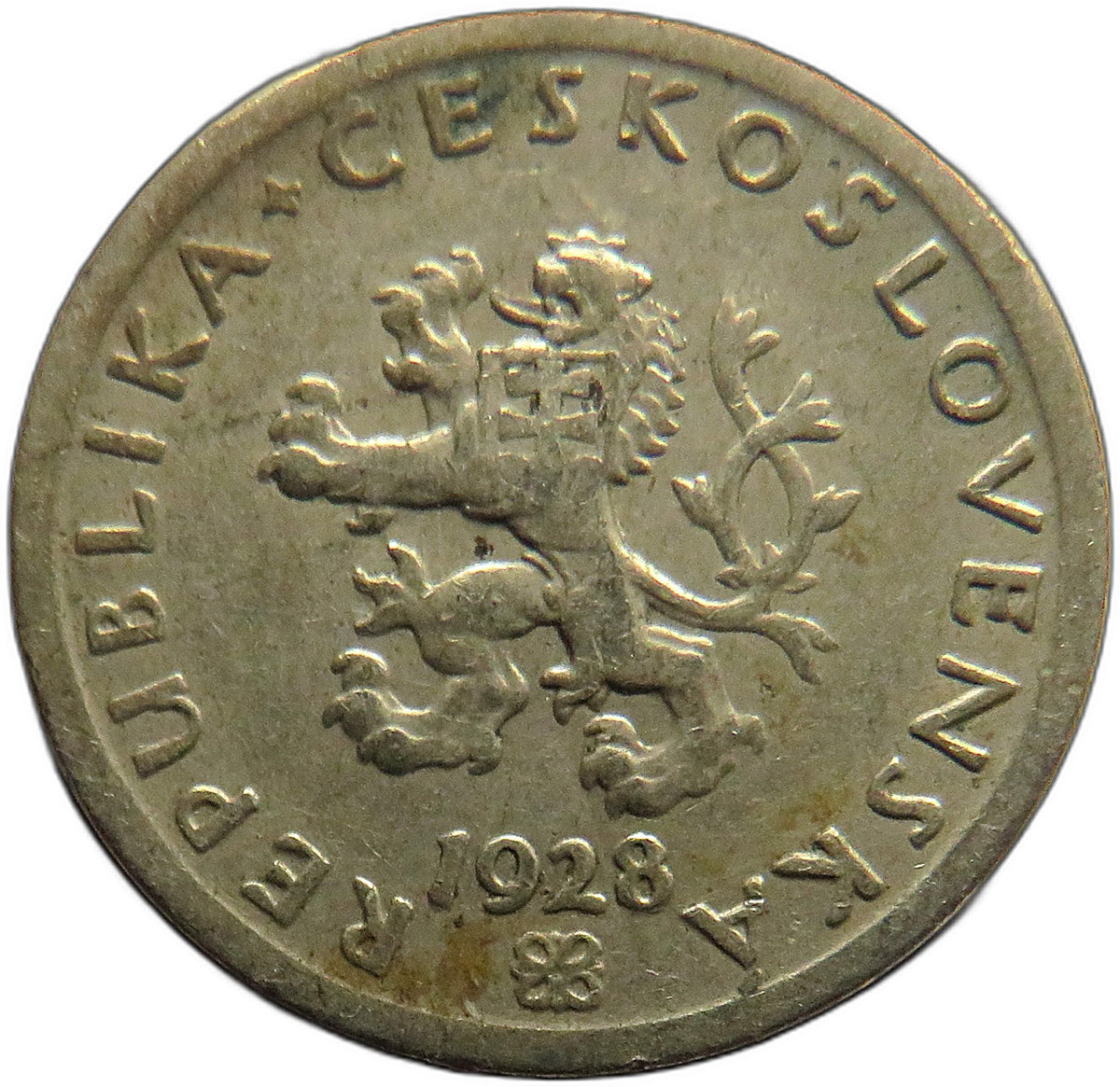 1928 Czechoslovakia 20 Haleru Coin