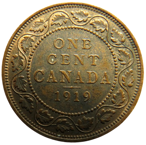 1919 King George V Canada One Cent Coin
