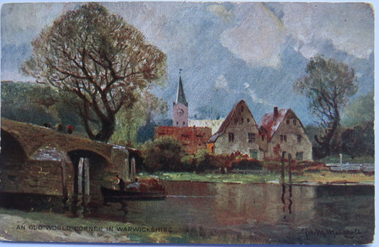 Vintage Postcard of An Old World Corner in Warwickshire 1904