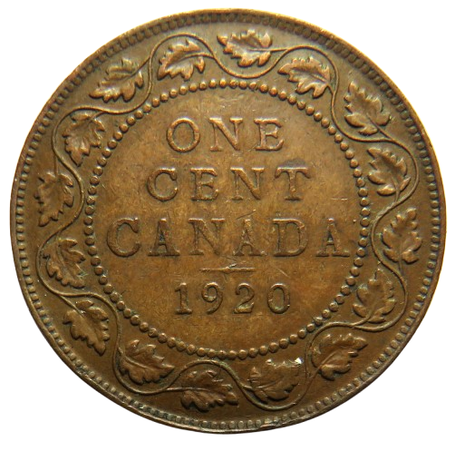1920 King George V Canada One Cent Coin