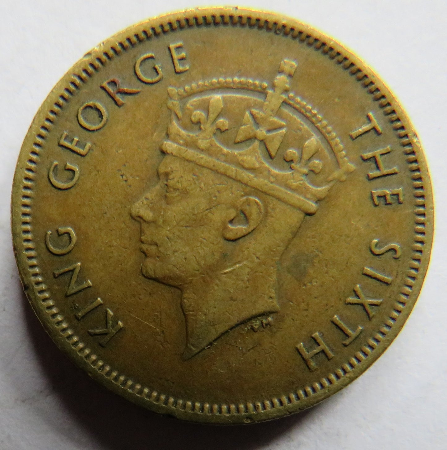 1950 King George VI Hong Kong 10 Cents Coin