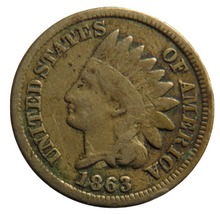 Load image into Gallery viewer, 1863 USA Indian Head One Cent Coin
