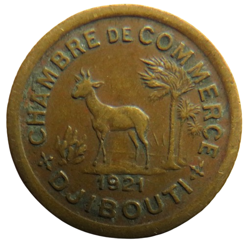 1921 Djibouti 50 Centimes Coin Scarce Coin