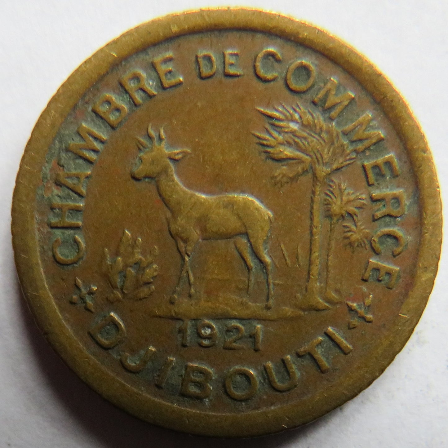 1921 Djibouti 50 Centimes Coin Scarce Coin