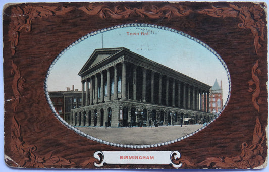 Vintage Postcard of Birmingham Town Hall