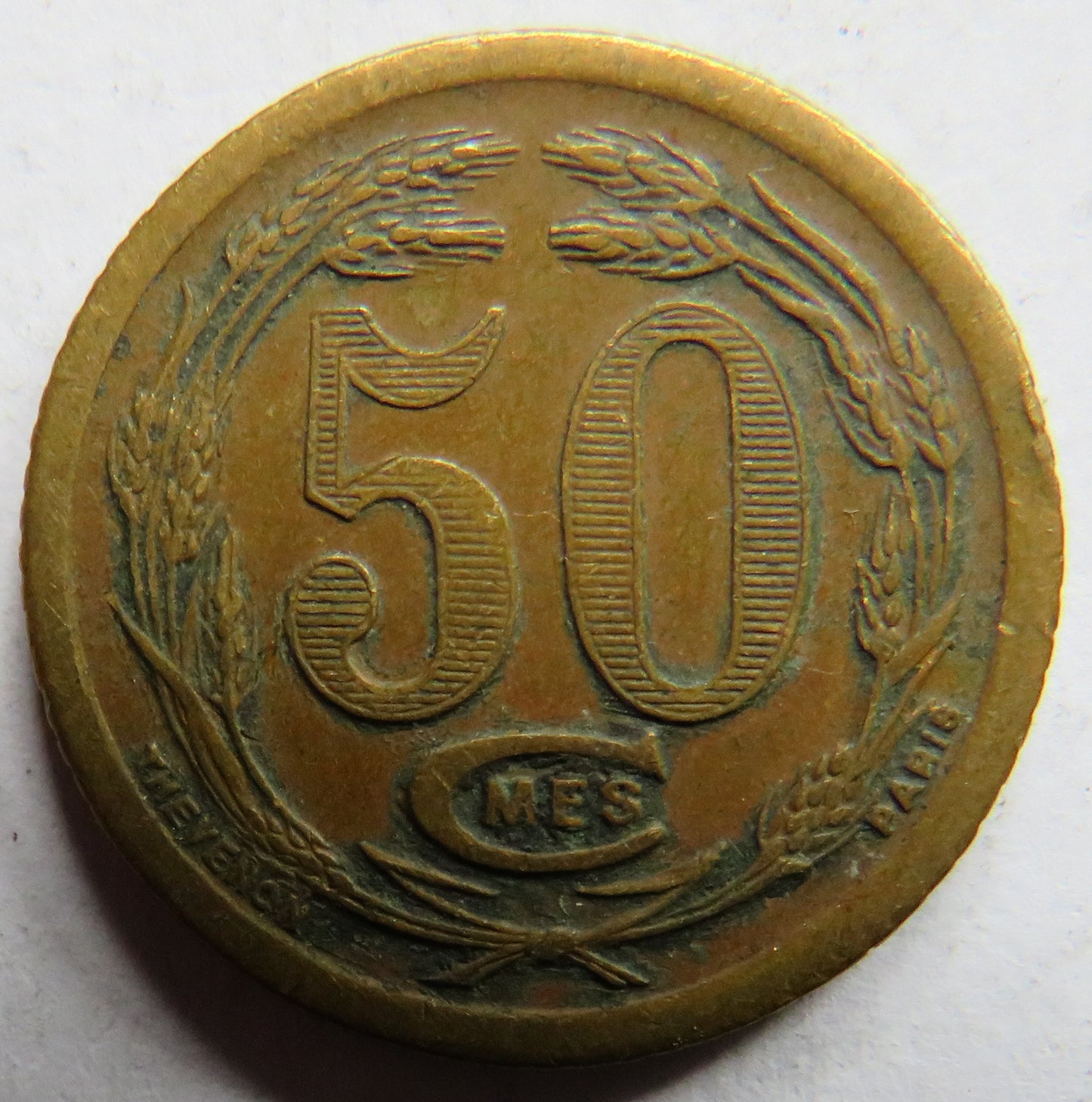 1921 Djibouti 50 Centimes Coin Scarce Coin
