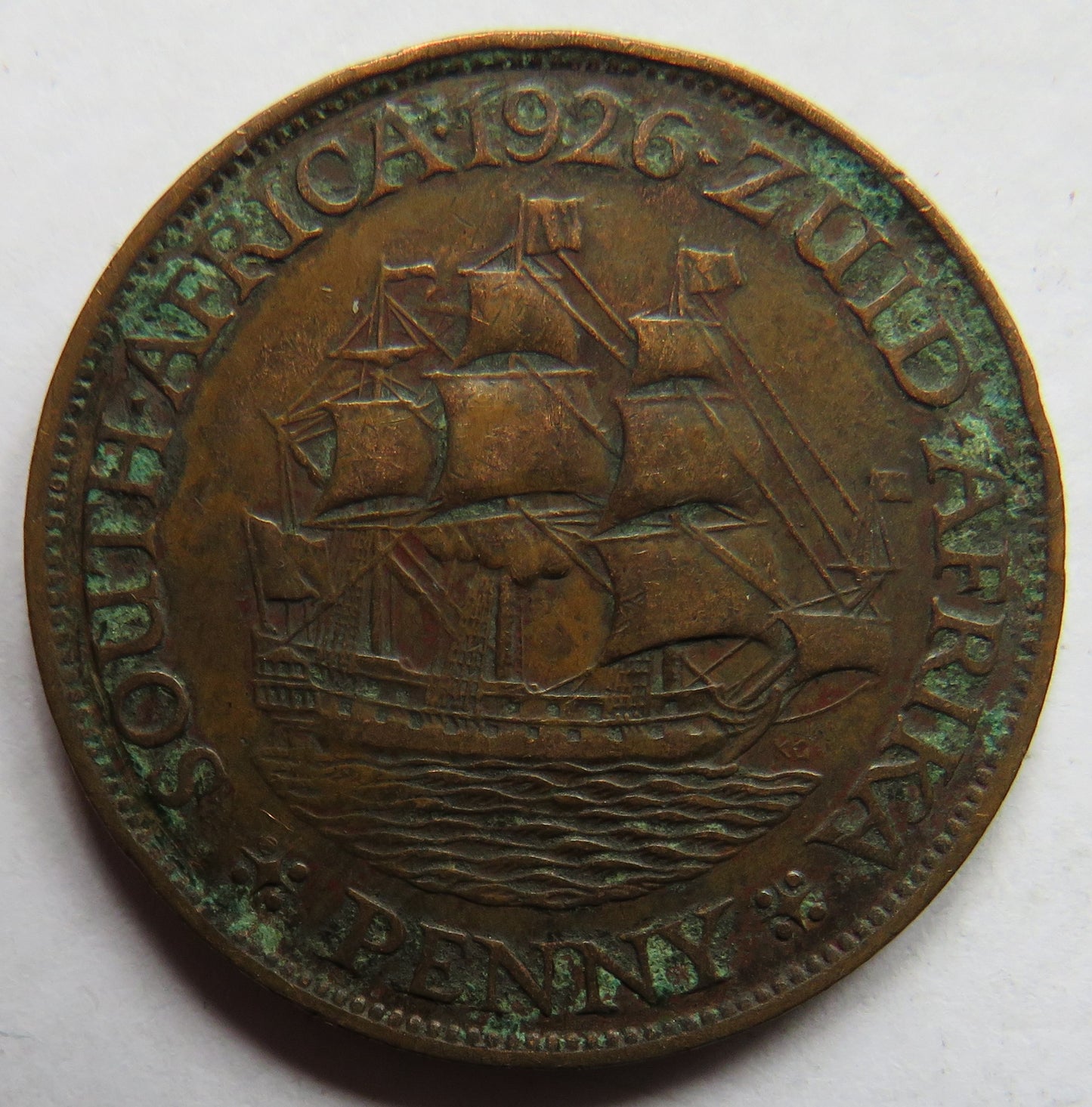 1926 King George V South Africa One Penny Coin