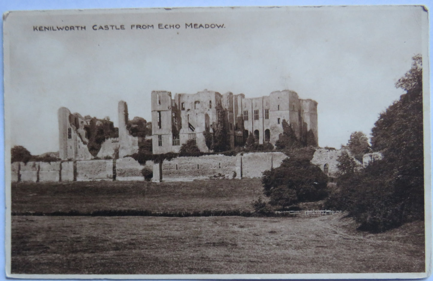 Vintage Postcard of Kenilworth Castle from Echo Meadow