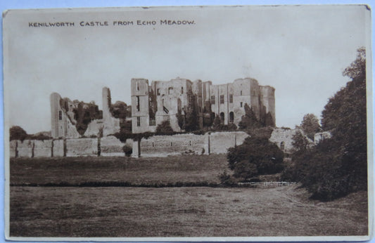 Vintage Postcard of Kenilworth Castle from Echo Meadow