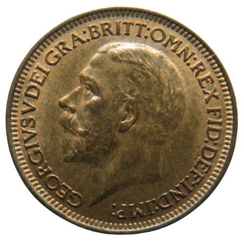 1928 King George V Farthing Coin Higher Grade - Great Britain