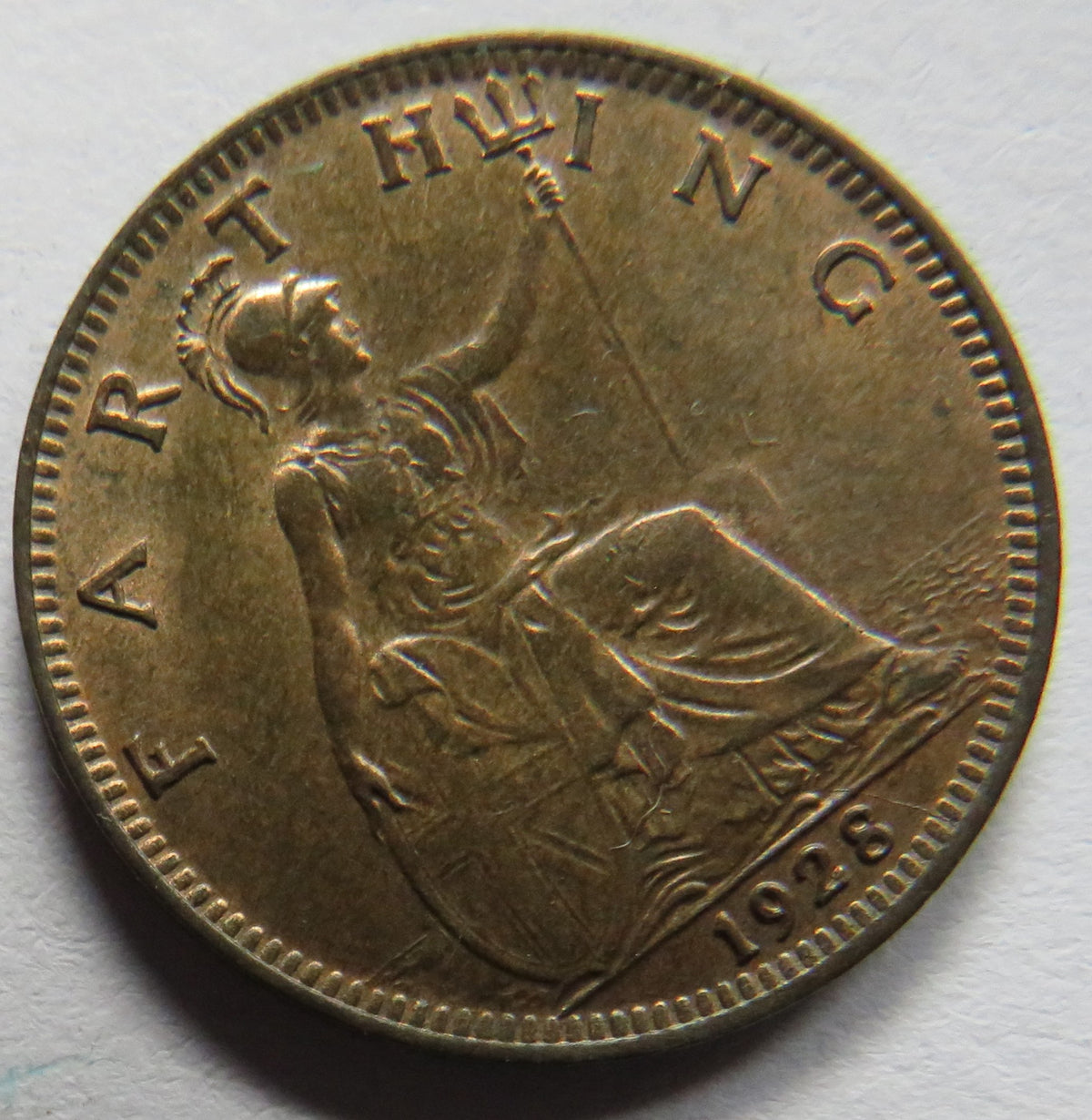 1928 King George V Farthing Coin Higher Grade - Great Britain