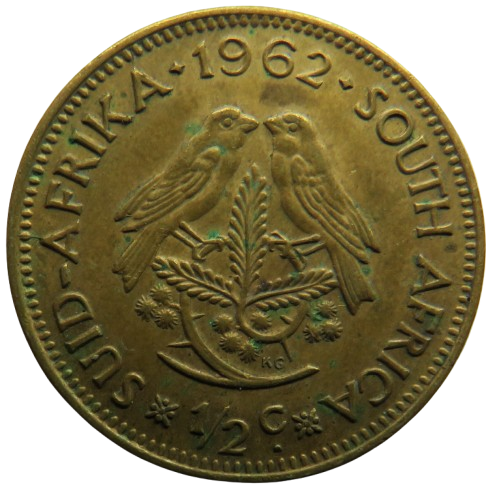 1962 South Africa 1/2 Cent Coin