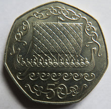 Load image into Gallery viewer, 1982 Isle of Man 50p Fifty Pence Coin - Viking Longboat
