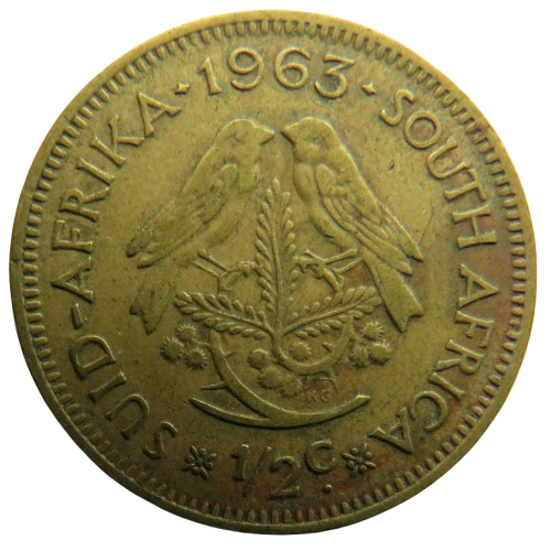 1963 South Africa 1/2 Cent Coin