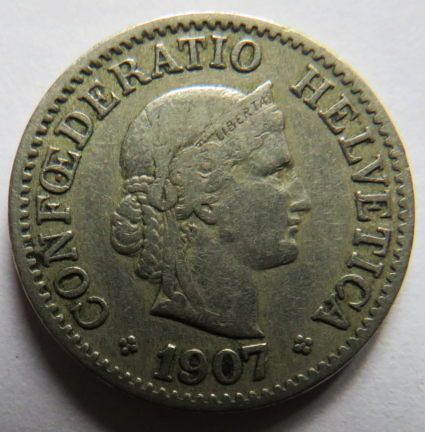 1907 Switzerland 10 Rappen Coin