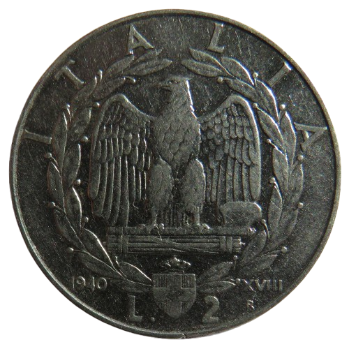 1940 Italy 2 Lire Coin