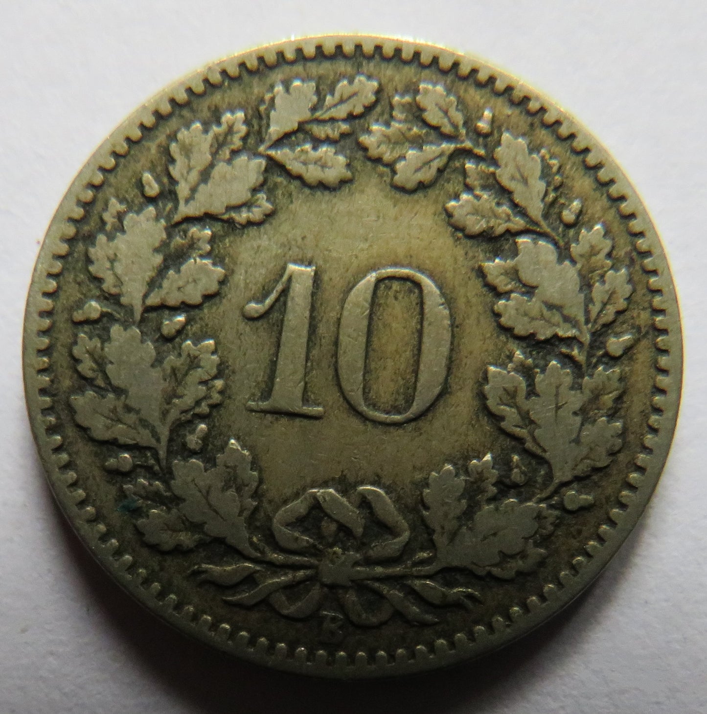 1880 Switzerland 10 Rappen Coin