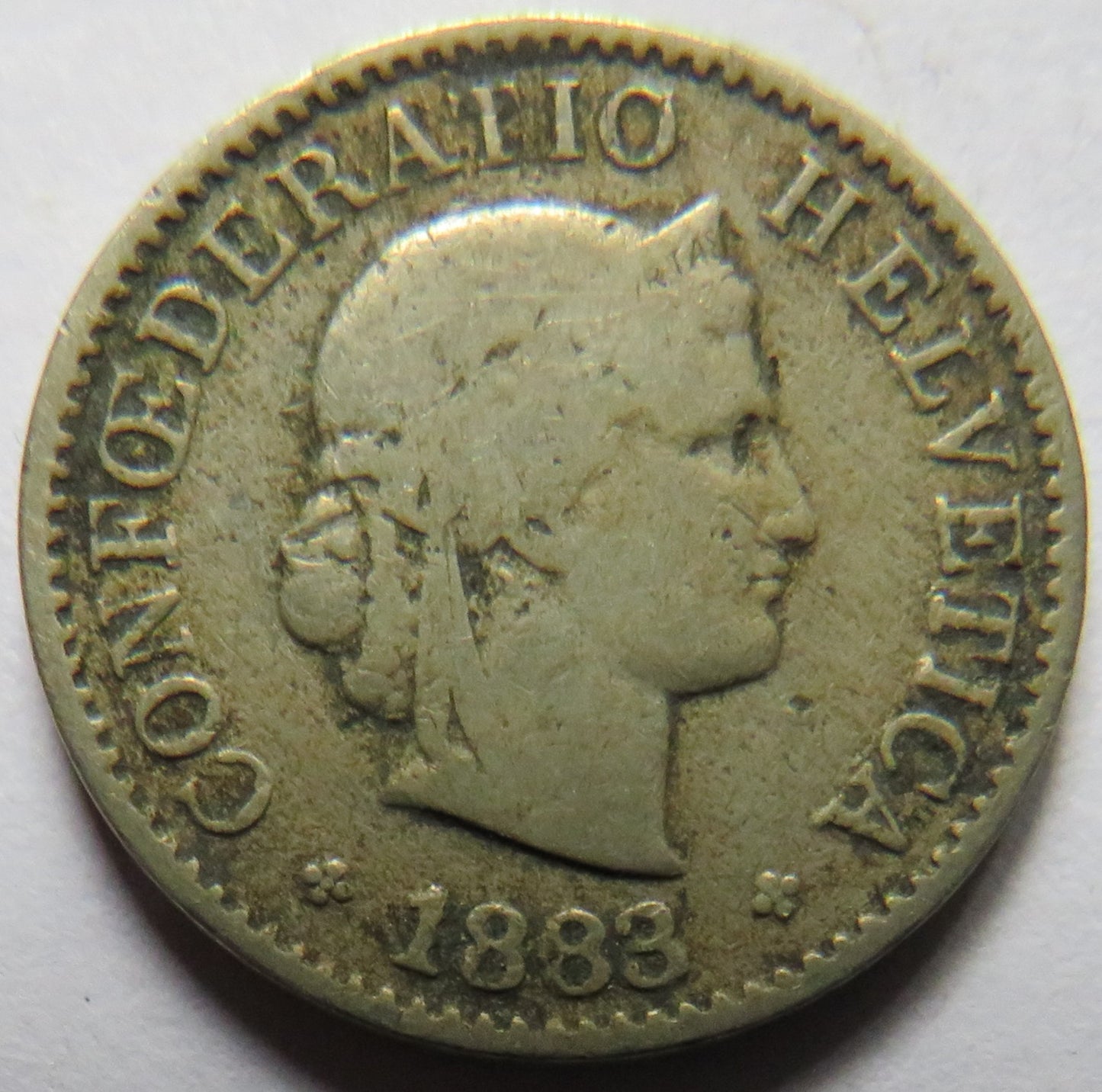 1883 Switzerland 5 Rappen Coin