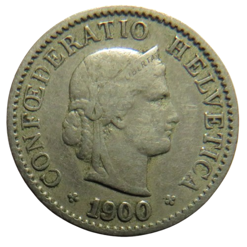 1900 Switzerland 5 Rappen Coin