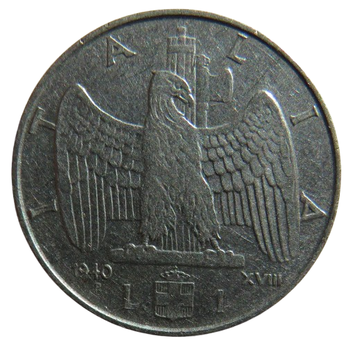 1940 italy One Lira Coin