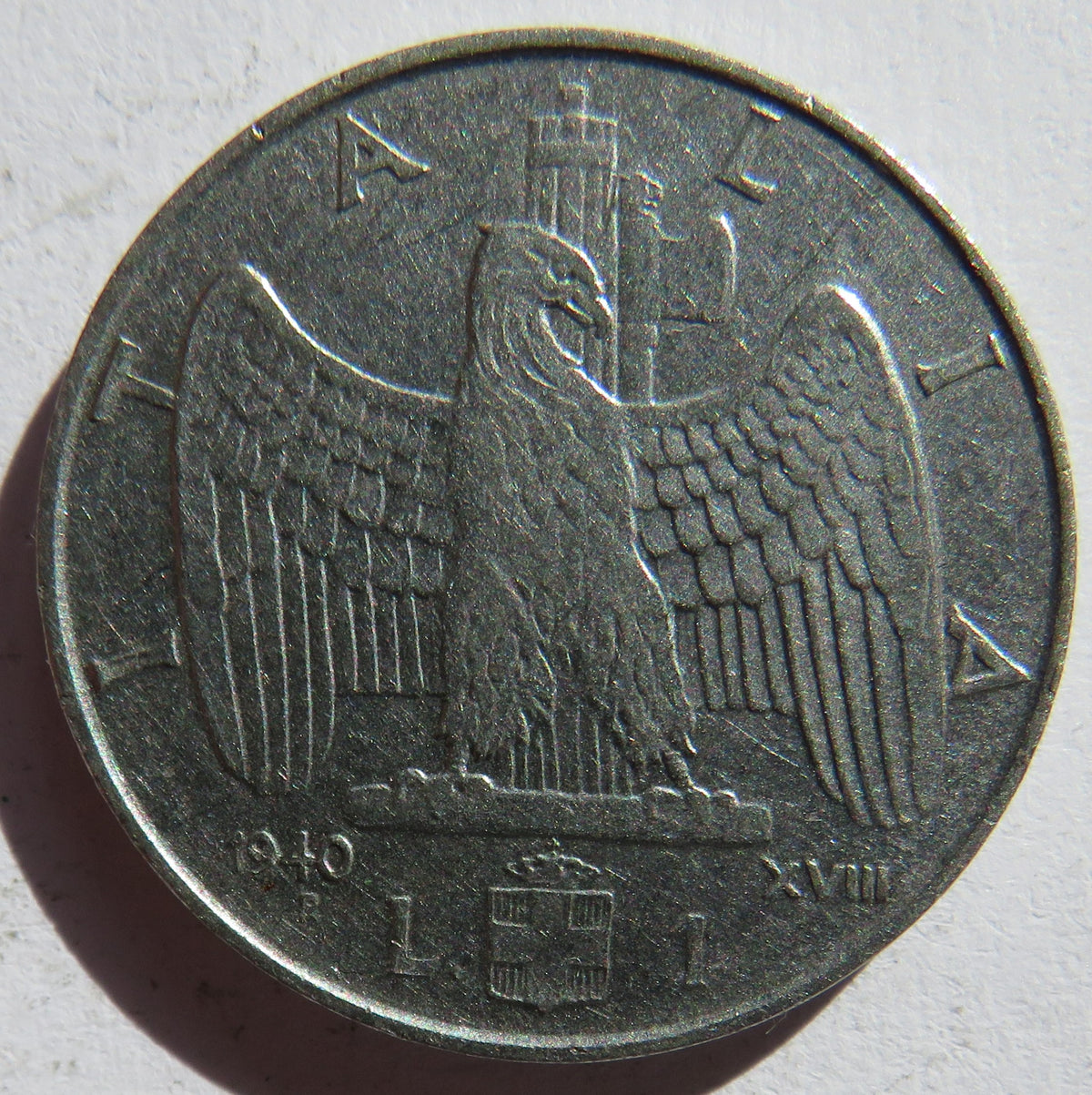 1940 italy One Lira Coin