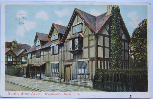 Vintage Postcard of Stratford-on-Avon, Shakespeare's House 1904