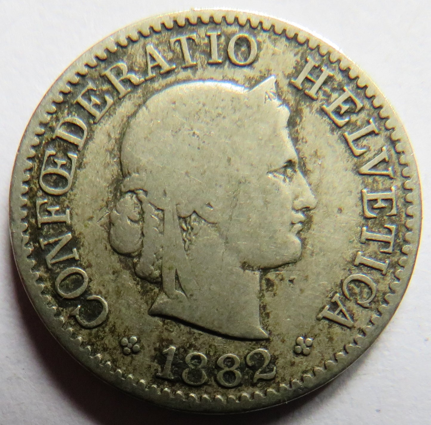 1882 Switzerland 5 Rappen Coin