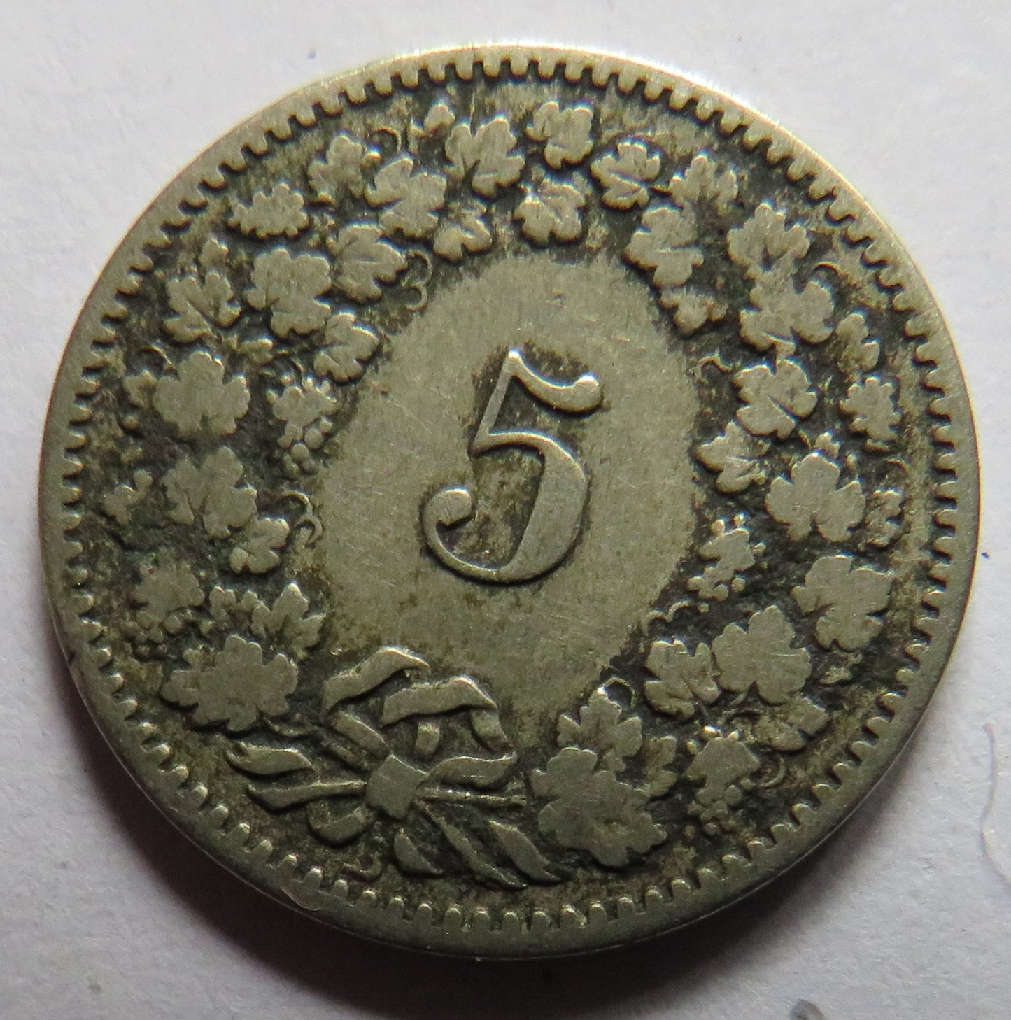 1882 Switzerland 5 Rappen Coin