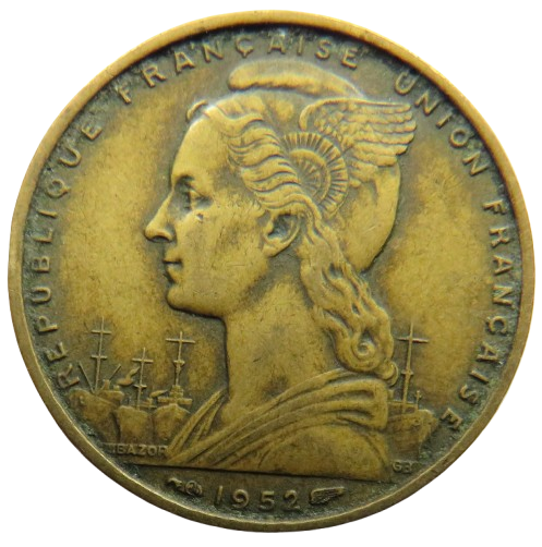 1952 French Somaliland 20 Francs Coin