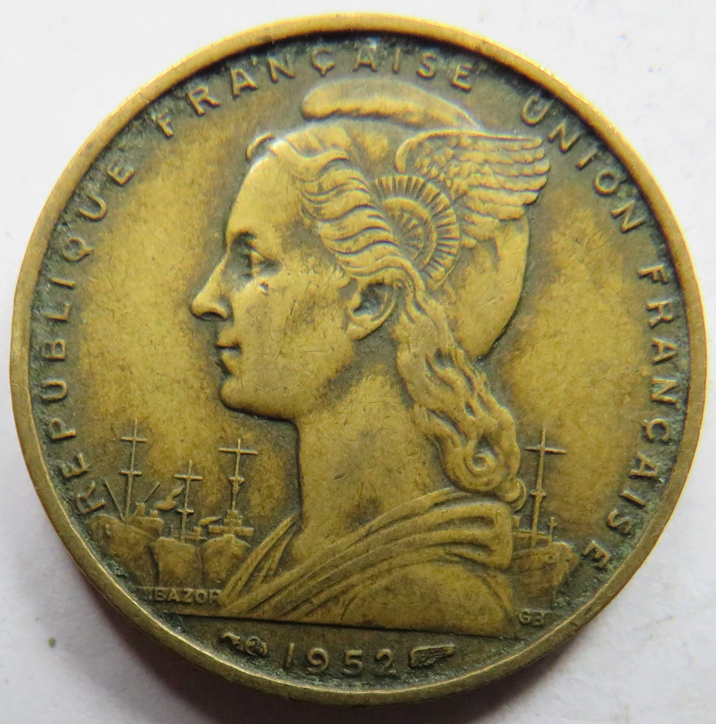 1952 French Somaliland 20 Francs Coin