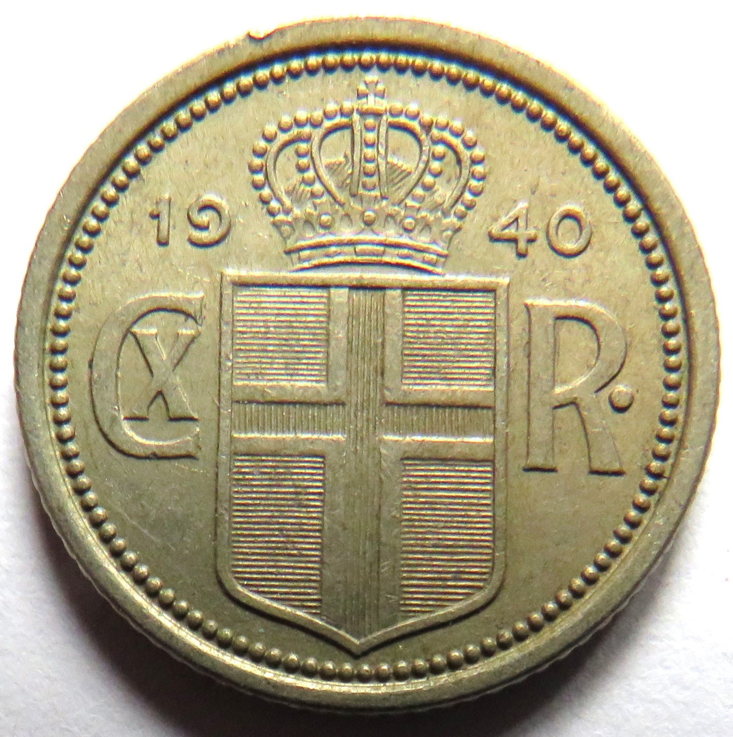 1940 Iceland 25 Aurar Coin