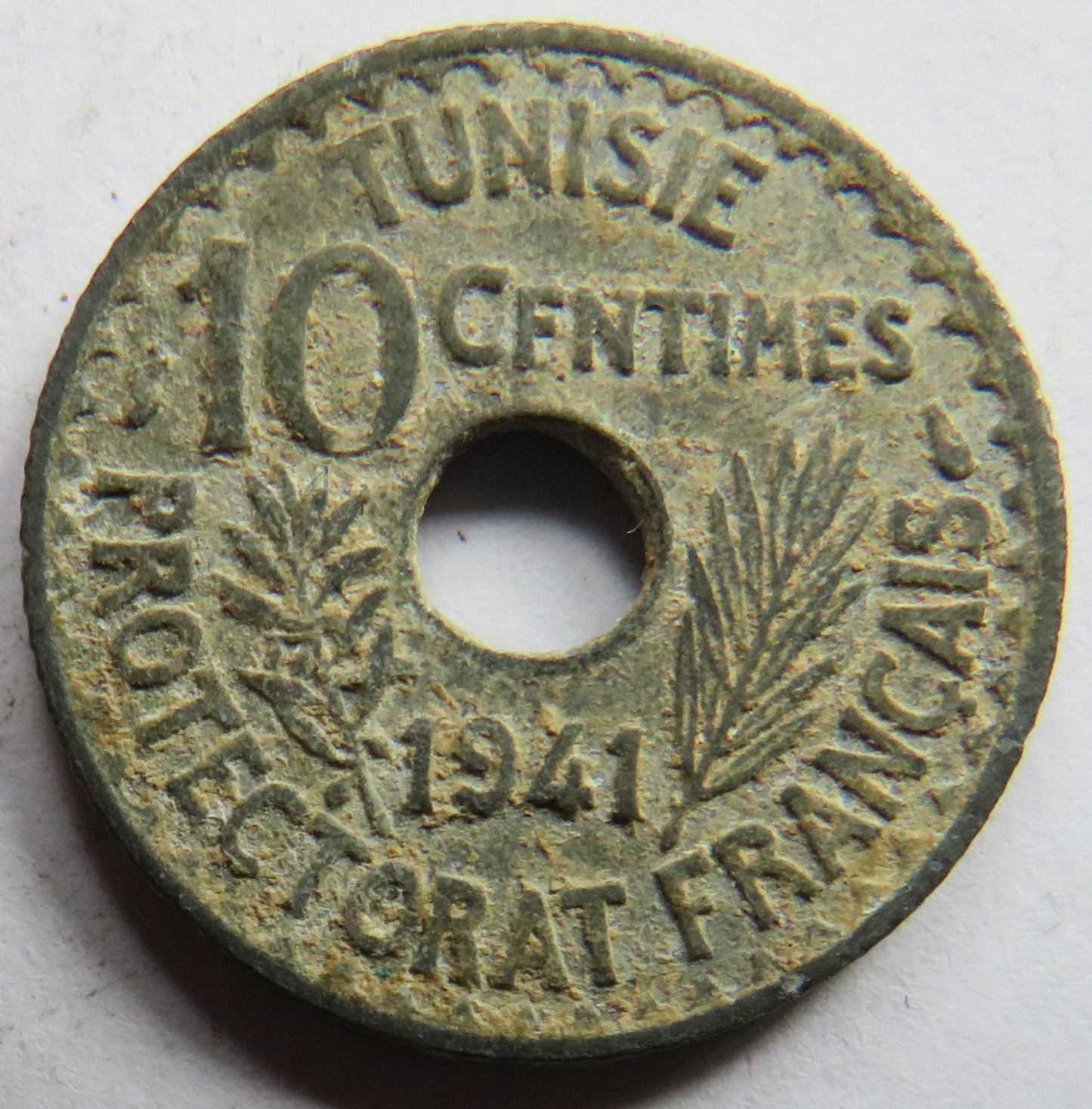 1941 Tunisia 10 Centimes Coin