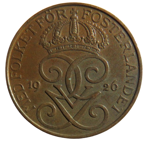 1926 Sweden 5 Ore Coin