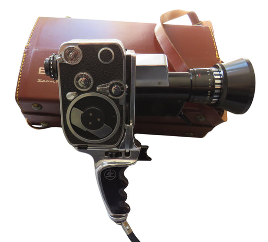 Vintage Bolex Zoom Reflex Movie Camera With Leather Case & Strap