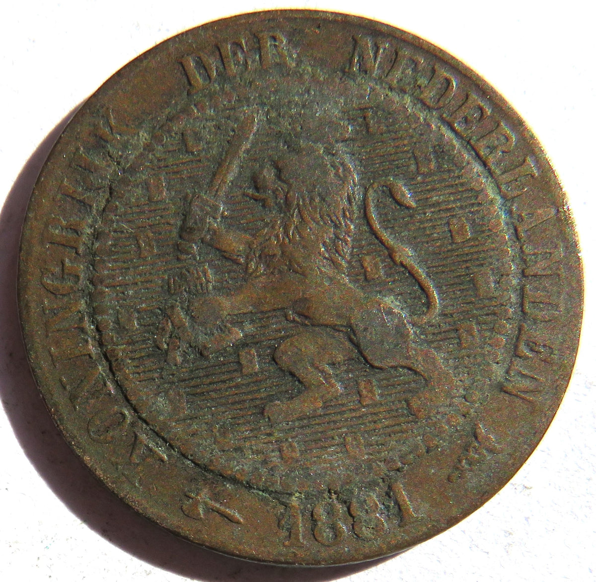 1881 Netherlands 2 & 1/2 Cents Coin