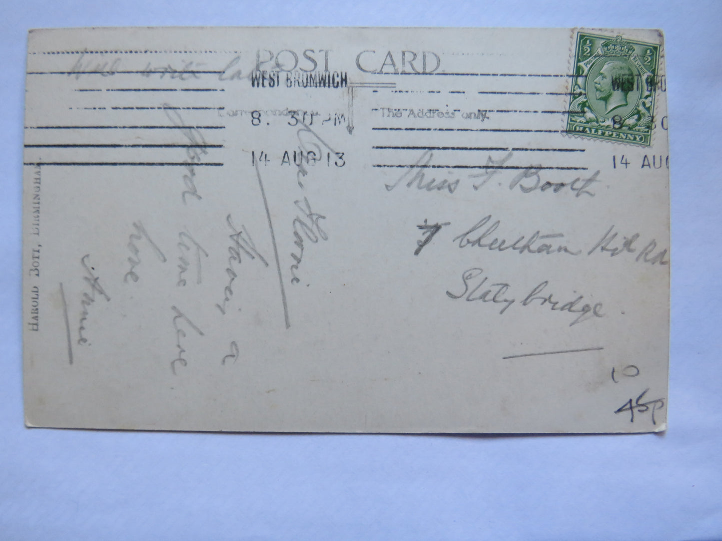 Vintage Postcard of In Dartmouth Park, West Bromwich 1913