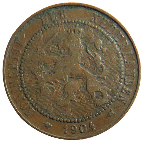 1904 Netherlands 2 & 1/2 Cents Coin