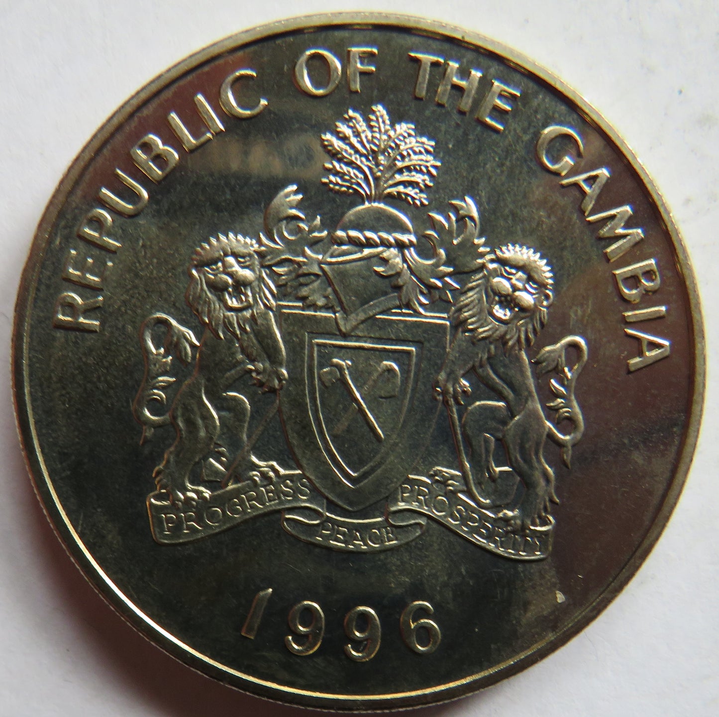 1996 Republic of the Gambia 10 Dalasis Coin