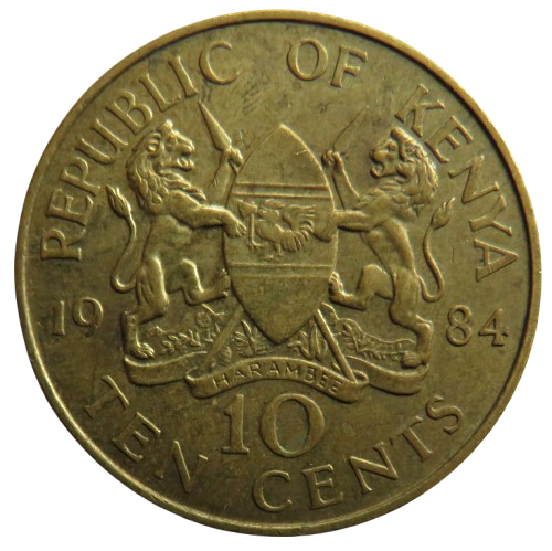 1984 Kenya 10 Cents Coin