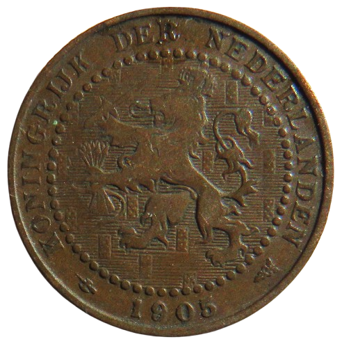 1905 Netherlands One Cent Coin