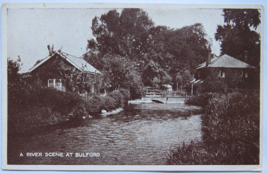 Vintage Postcard of A River Scene at Bulford