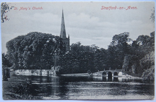Vintage Postcard of St. Mary's Church, Stratford-on-Avon