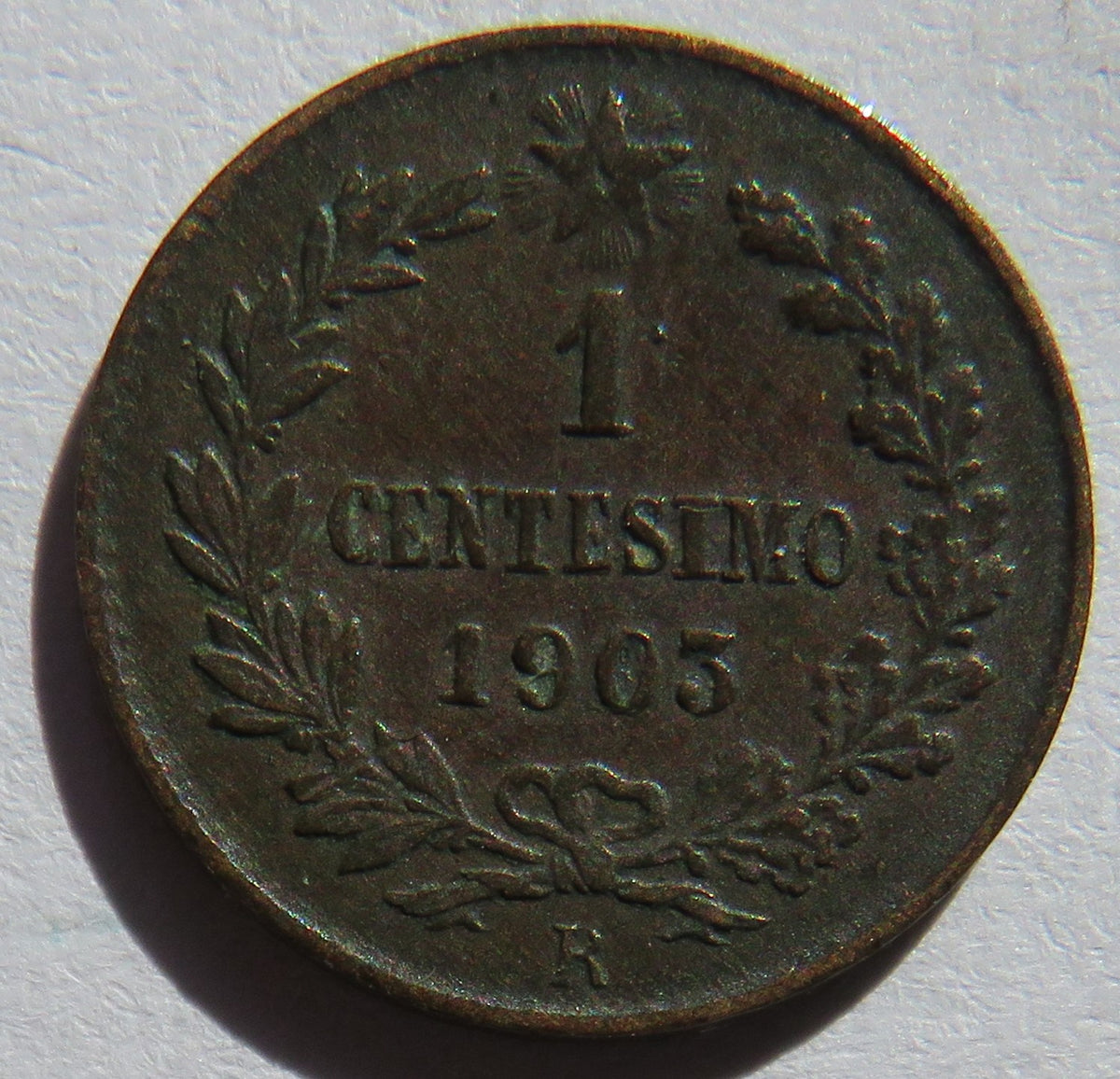 1903 Italy 1 One Centesimo Coin